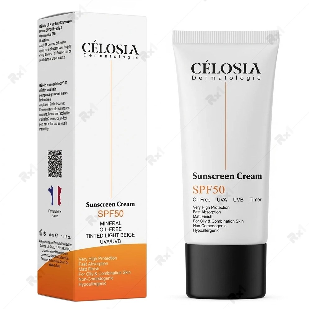 کرم ضد آفتاب سلوسیا SPF50 رنگی ۴۰ میلی لیتر مناسب پوست چرب و مختلط