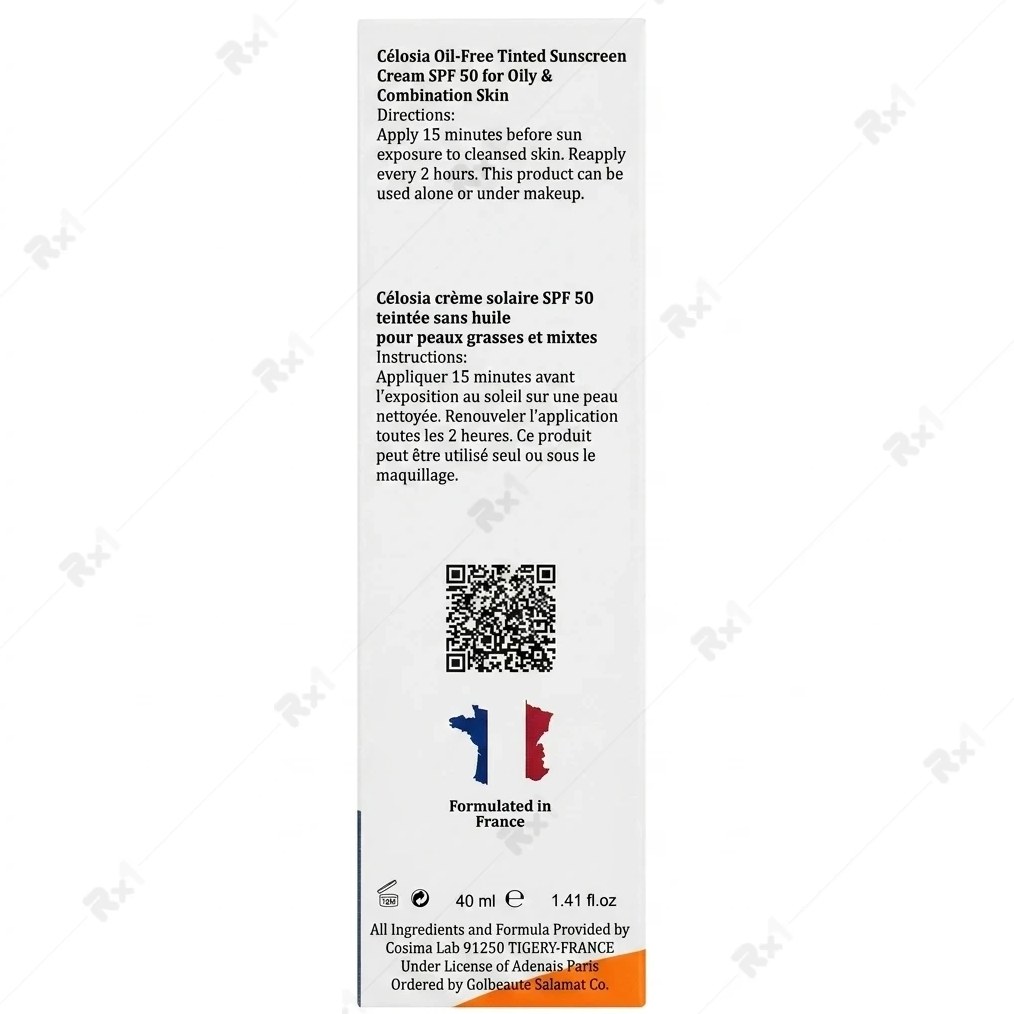 کرم ضد آفتاب سلوسیا SPF50 رنگی ۴۰ میلی لیتر مناسب پوست چرب و مختلط - تصویر 2